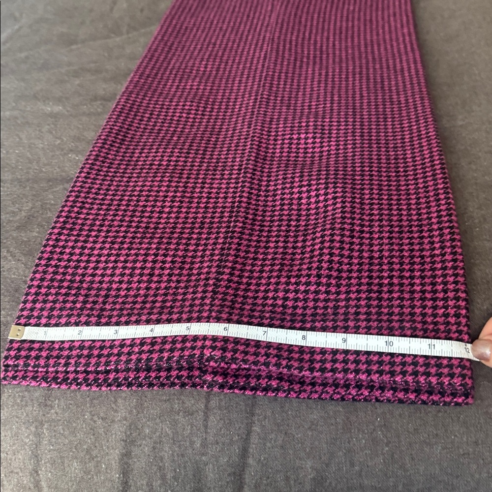 L'AGENCE Magenta Houndstooth Wide-Leg Pants - Picture 9 of 9